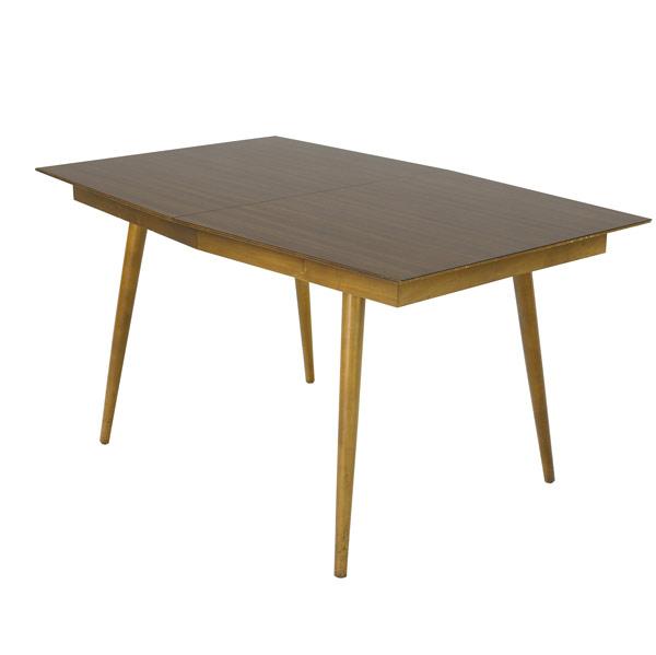 Appraisal: SAMSON BERMAN Extension dining table with woodgrain laminate top on