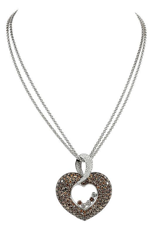 Appraisal: Chopard kt Diamond Necklace pendant Happy heart design approx round