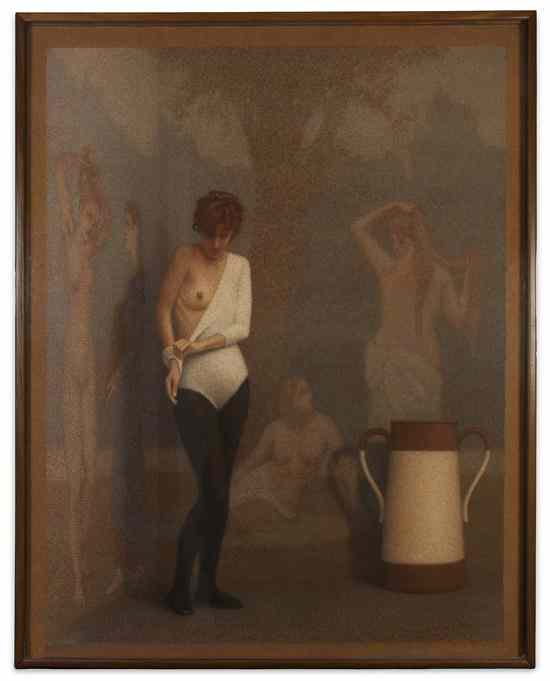 Appraisal: D Hollowell th century Dancer Undressing pastel on paper x