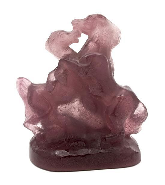 Appraisal: A Daum Pate-de-Verre Figural Sculpture Height inches A Daum Pate-de-Verre