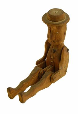 Appraisal: A French Canadian 'Jean-Baptiste' carved wood dancing figure with bead