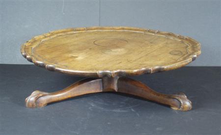 Appraisal: A th century mahogany lazy Suzan the revolving top of