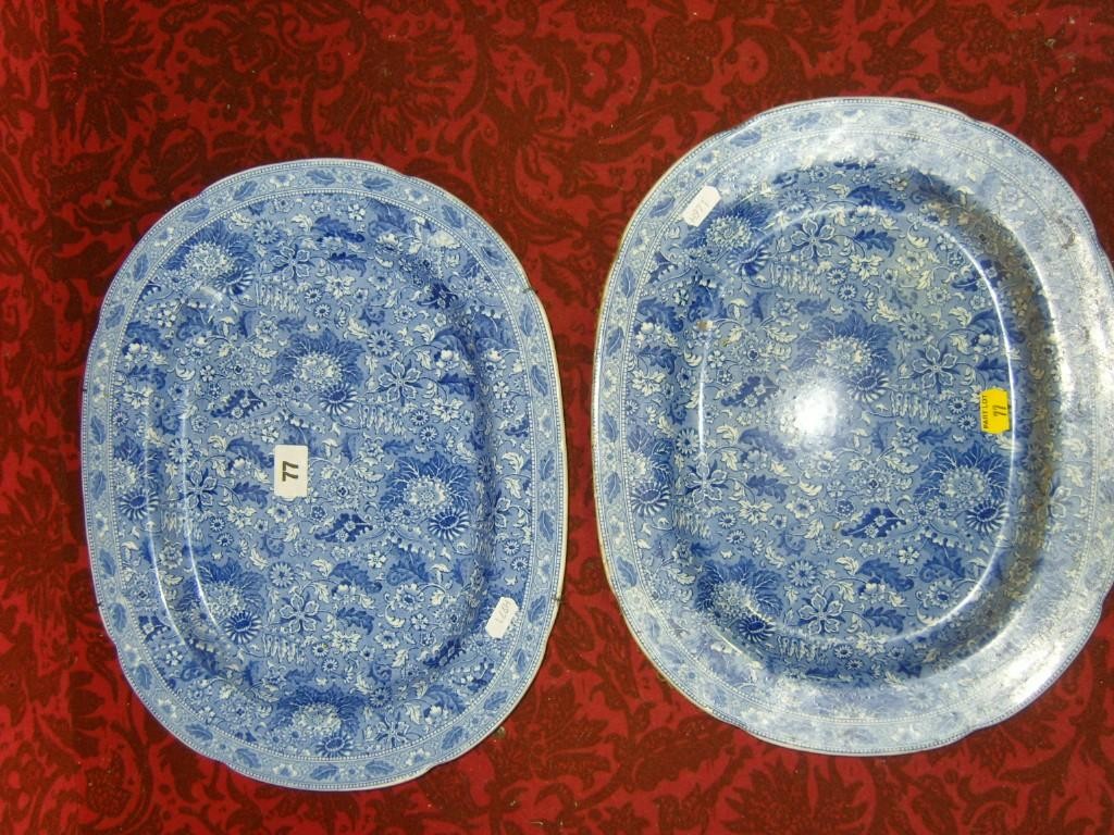 Appraisal: A pair of late th century blue and white printed