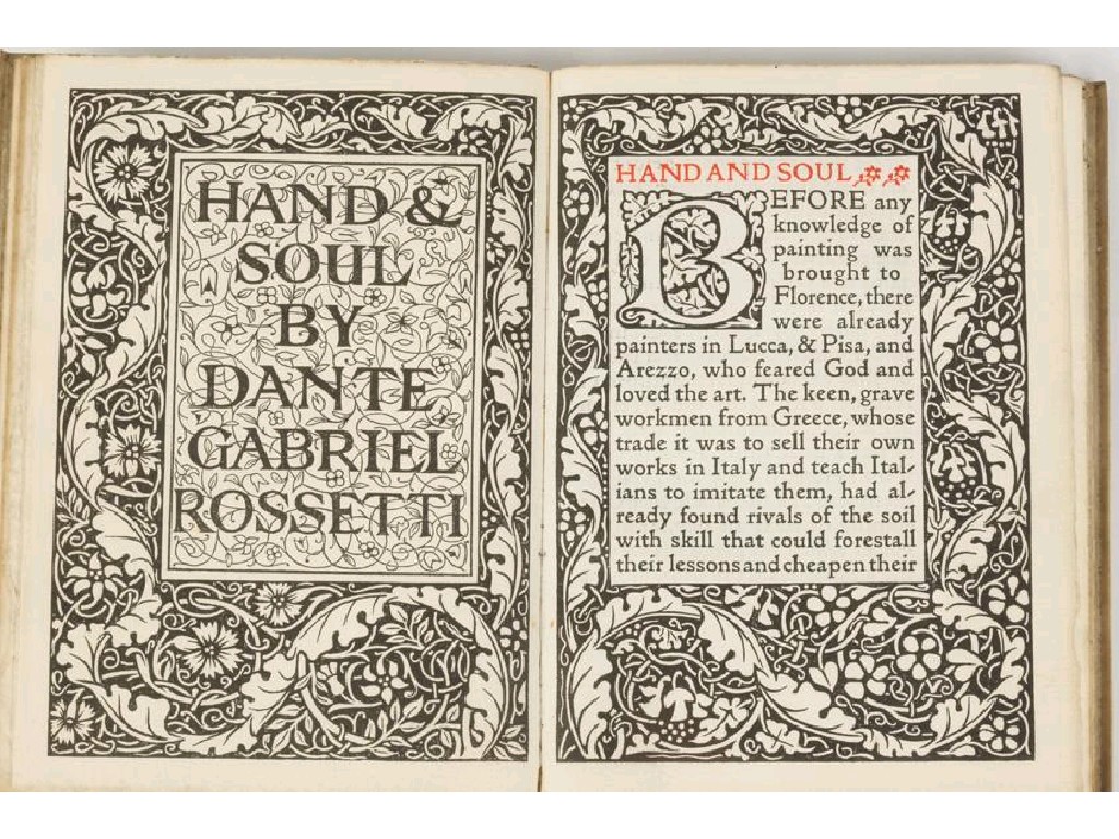 Appraisal: DANTE GABRIEL ROSSETTI HAND AND SOUL printed in red and