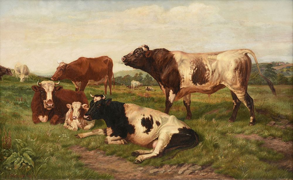 Appraisal: AMOS WATMOUGH English active - A PAINTING Hereford and Ayrshire