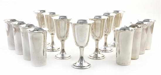 Appraisal: American sterling goblets and tumblers set of Alvin S pattern