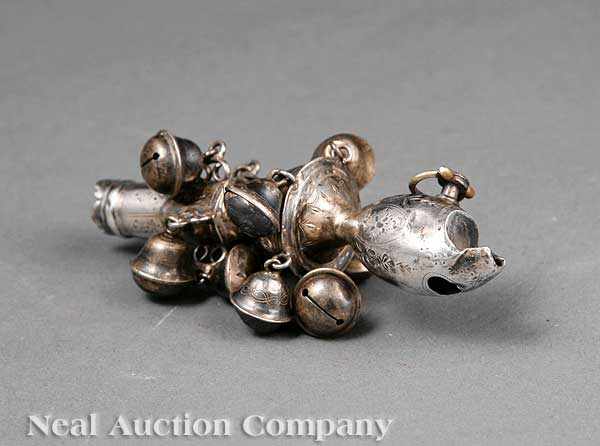 Appraisal: An Antique Georgian Sterling Silver Bells and Whistles Rattle marks