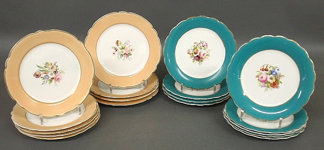 Appraisal: - Nine Paris porcelain peach rimed dessert plates tog with