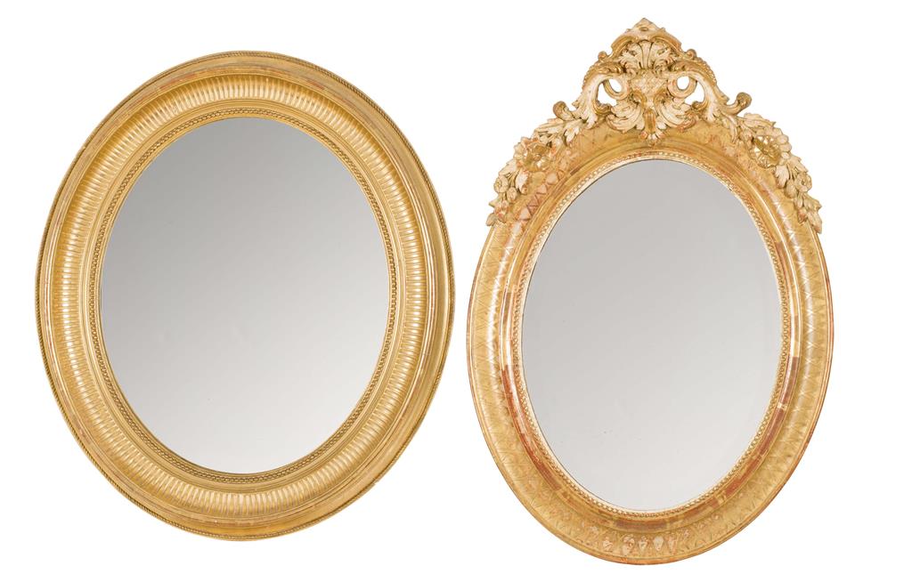 Appraisal: TWO VICTORIAN GILTWOOD WALL MIRRORS TH CENTURY the first with