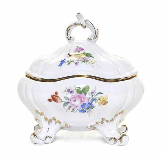 Appraisal: A Meissen Porcelain Covered Sauce Tureen having an openwork handle