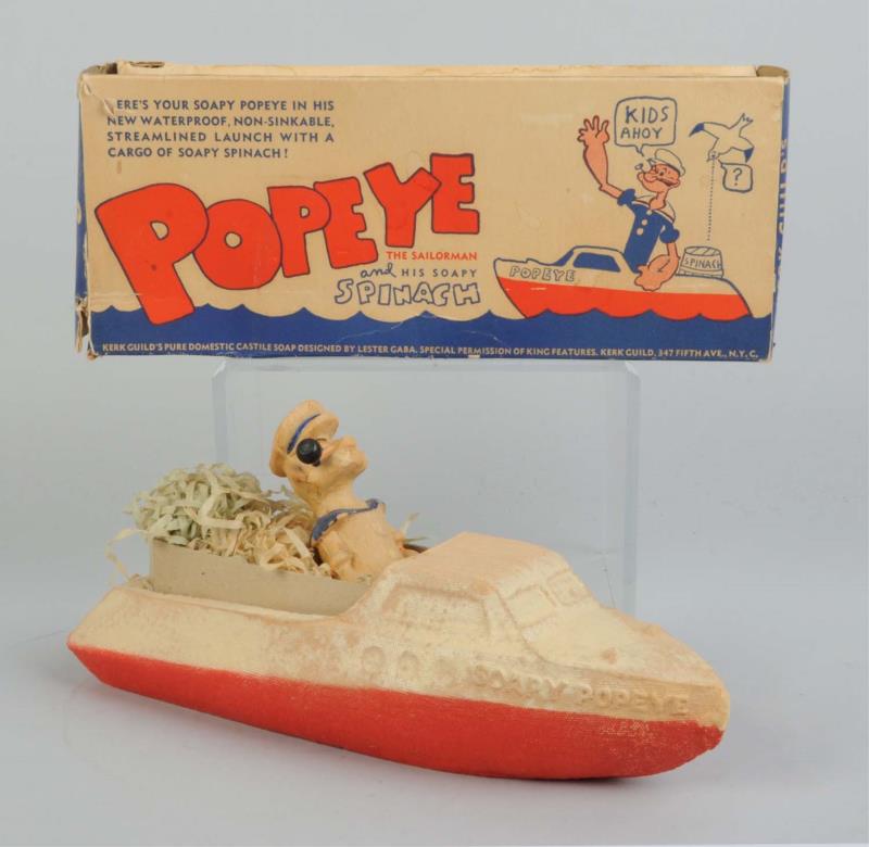 Appraisal: Popeye Soapy Spinach Boat Includes original box with nice colored