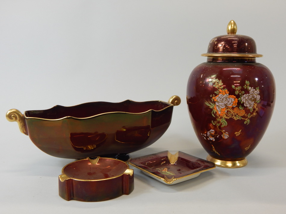 Appraisal: Four items of Carlton Ware to include a jar and