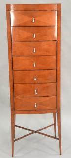 Appraisal: Baker Contemporary lingerie chest seven drawers on tapered legs ht