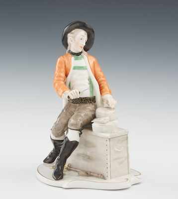 Appraisal: A Nymphenburg Porcelain Figurine of a Cheese Seller Beautifully modeled