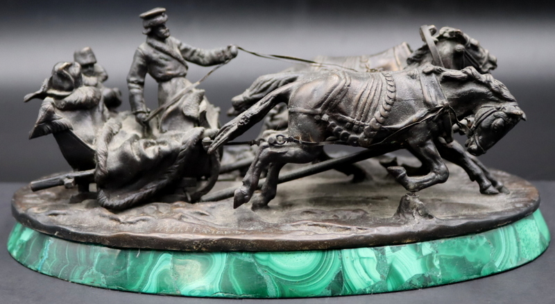 Appraisal: VASILII GRACHEV RUSSIAN - Bronze sculpture depicting a horse driven