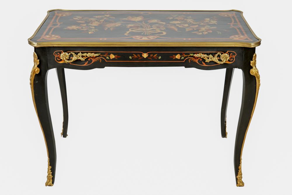 Appraisal: MARQUETRY-INLAID WRITING DESKlate th century with a single drawer inches