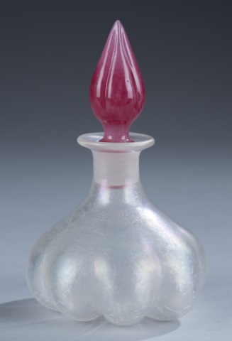 Appraisal: Steuben perfume bottle with stopper Verre de Soie glass with