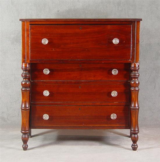 Appraisal: Pine Walnut Country Empire Four Drawer Chest of Drawers Deep