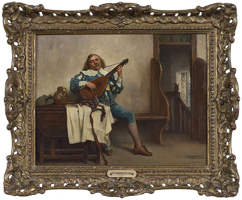 Appraisal: William Hayward Breakspeare British - Cavalier Playing a Lute signed