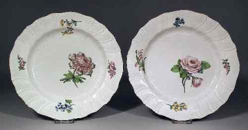 Appraisal: A pair of th Century Tournai porcelain chargers enamelled in