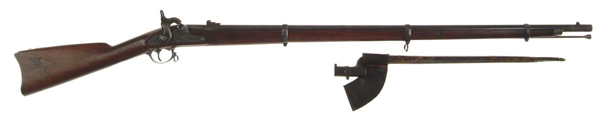 Appraisal: FINE SPRINGFIELD MODEL MUSKET WITH BAYONET AND SCABBARD Cal part