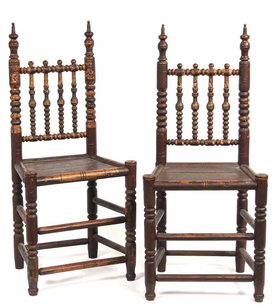 Appraisal: PAIR TH C ENGLISH CHAIRS - Pair th c Colonial