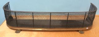 Appraisal: Fireplace Fender Blackened wire and brass fireplace fender Dimensions wide