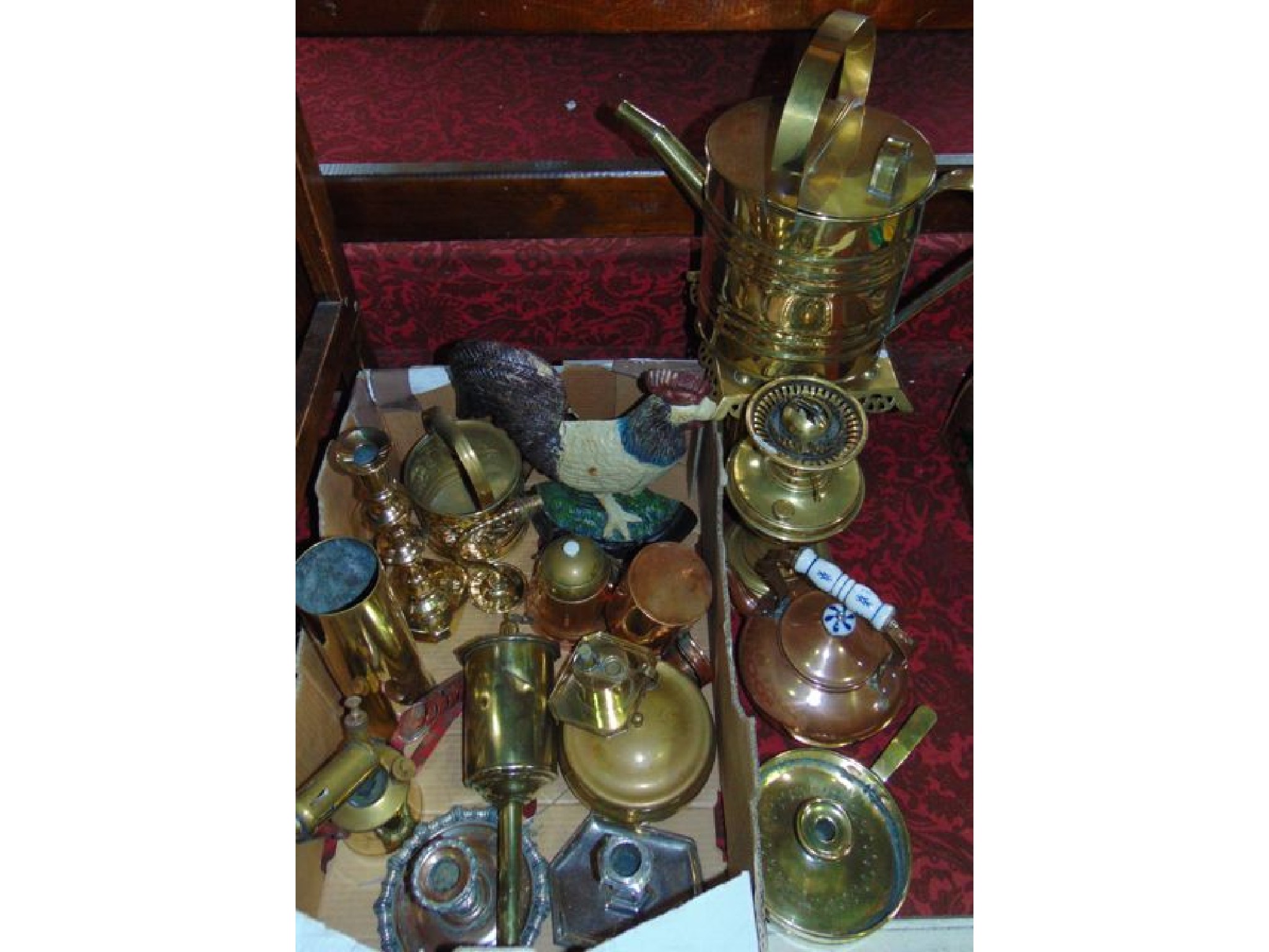 Appraisal: A selection of good quality antique metal wares to include