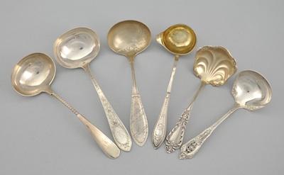 Appraisal: Six Sterling Silver Serving Ladles Including Gorham Consisting of a