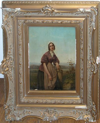 Appraisal: Untitled Peasant Girl Oil on panel Kruger Attributed to Andreas