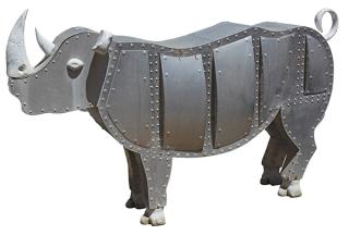 Appraisal: Sculpture by Ken Kalman Ken Kalman American b Rhino aluminum