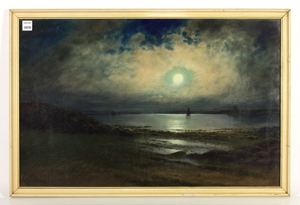 Appraisal: - Mitchill Moonlit Seascape Pastel Neil Reid Mitchill American -