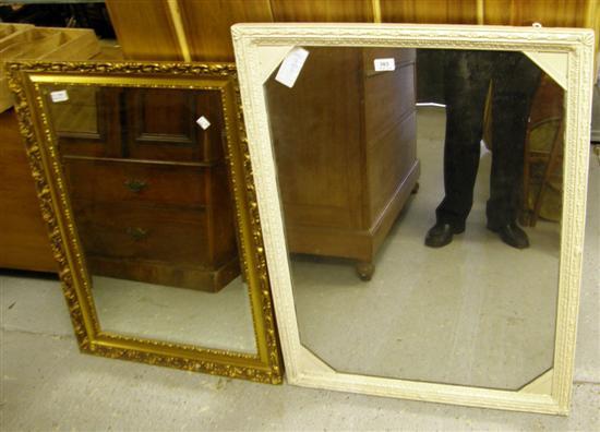 Appraisal: Gilt mirror and a white painted mirror