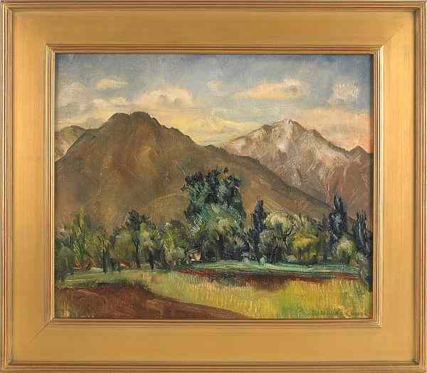 Appraisal: Rinaldo Cuneo American - oil on canvas landscape titled Wasatch