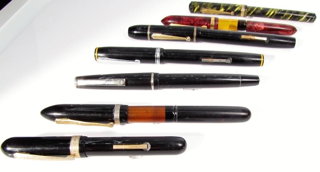 Appraisal: A group of seven vintage fountain pens various styles and