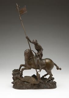 Appraisal: A Continental bronze St George and the Dragon Early th