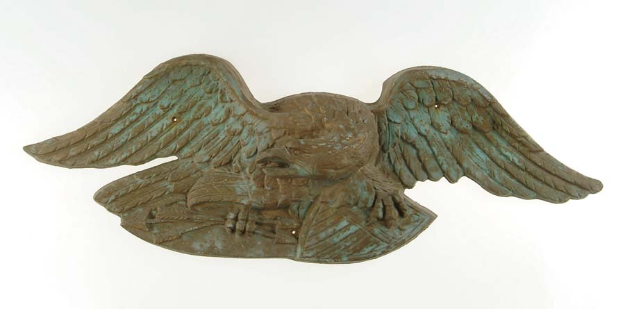 Appraisal: LARGE ZINC AMERICAN EAGLE Spread winged American Eagle about wide