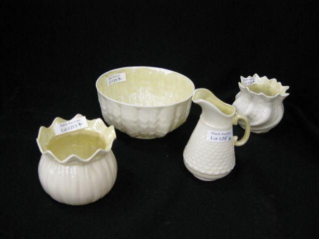 Appraisal: pcs Irish Belleek Porcelain creamer vases bowl excellent