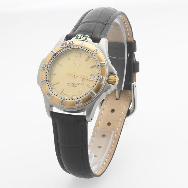 Appraisal: TAG HEUER QUARTZ WATCH mm Bead blasted gold dial with