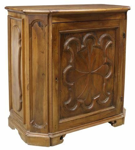 Appraisal: Rustic Italian fruitwood cabinet early th c having shaped top