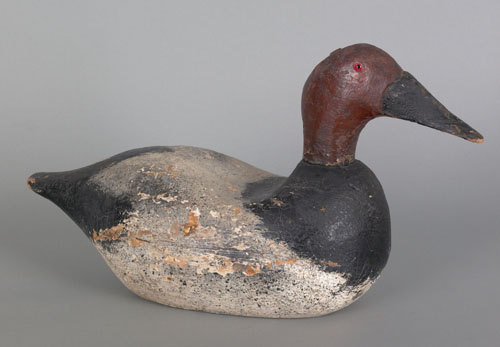 Appraisal: Wisconsin canvasback duck decoy ca