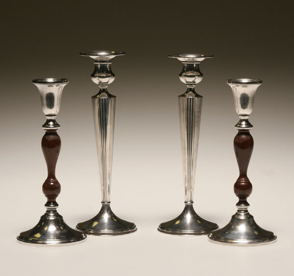 Appraisal: Mueck-Carey and P H Locklin sterling silver candlesticks one pair