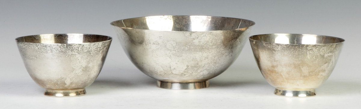 Appraisal: Three Tiffany Co Makers Sterling Silver Bowls small bowls are