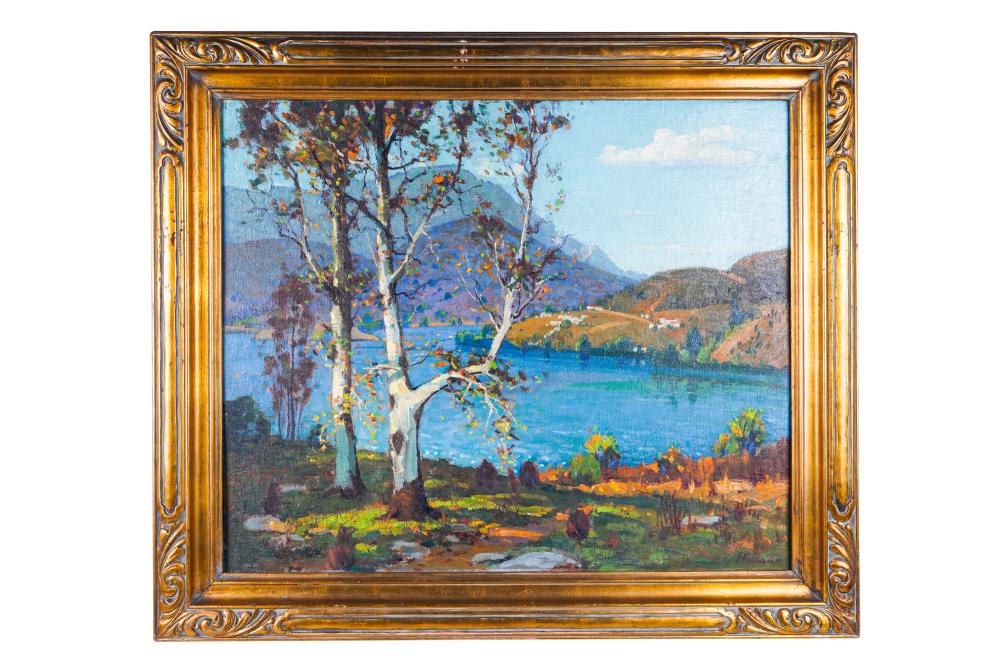 Appraisal: FERDINAND KAUFMANN SHERWOOD LAKE oil on panel signed and dated