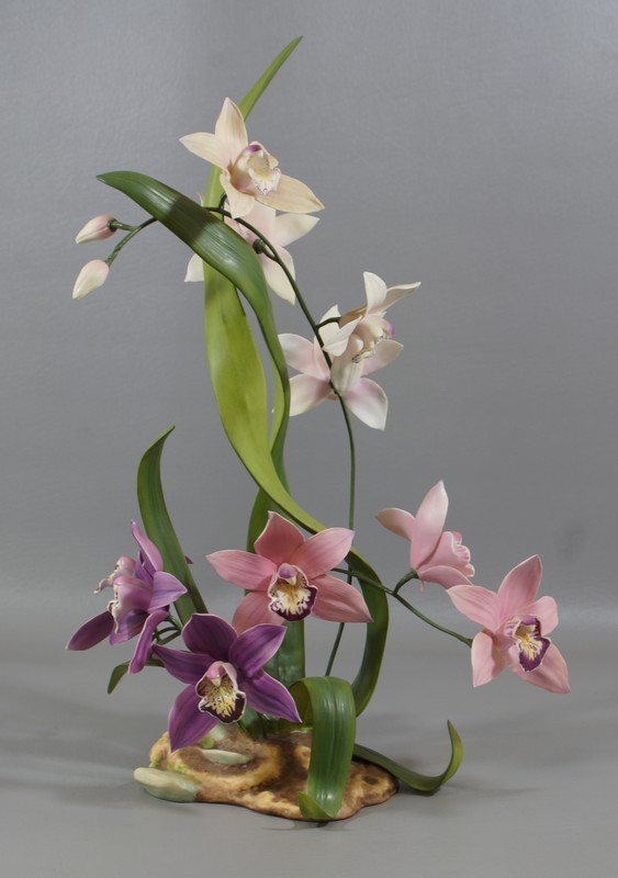 Appraisal: Edward Marshall Boehm Cymbidium Orchids figure artist signed ltd ed