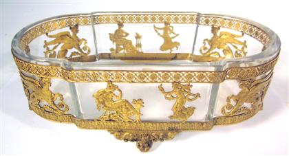 Appraisal: French Empire style gilt metal mounted glass centerpieceearly th century