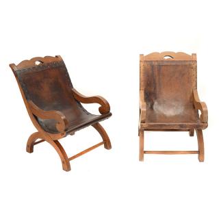 Appraisal: Pair of Spratling Chieftain Chairs Pair of Spratling Chieftain Chairs