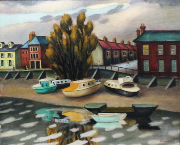 Appraisal: Rachel Roxburgh born Thames Near Kew circa oil on board