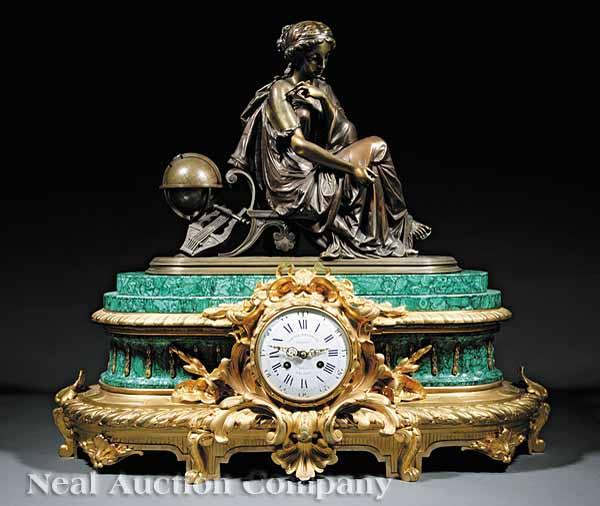 Appraisal: A Fine Napoleon III Gilt and Patinated Bronze and Malachite