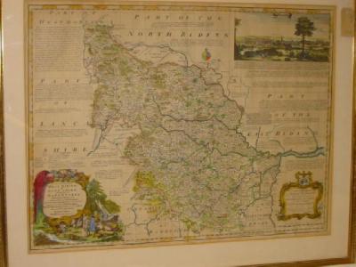 Appraisal: EMMANUEL BOWEN West Riding of Yorkshire engraved map hand coloured